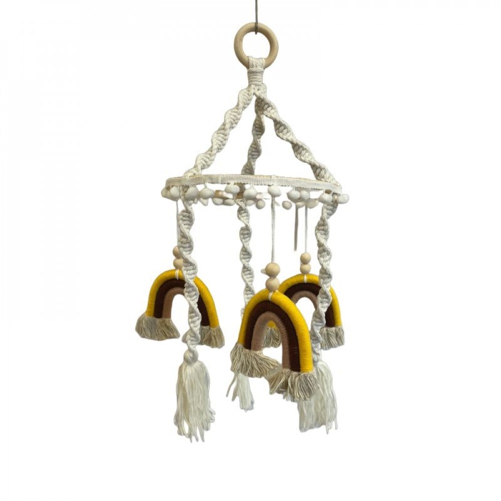 SC-106.53.437 Hanging Macrame With Rainbows Decoration