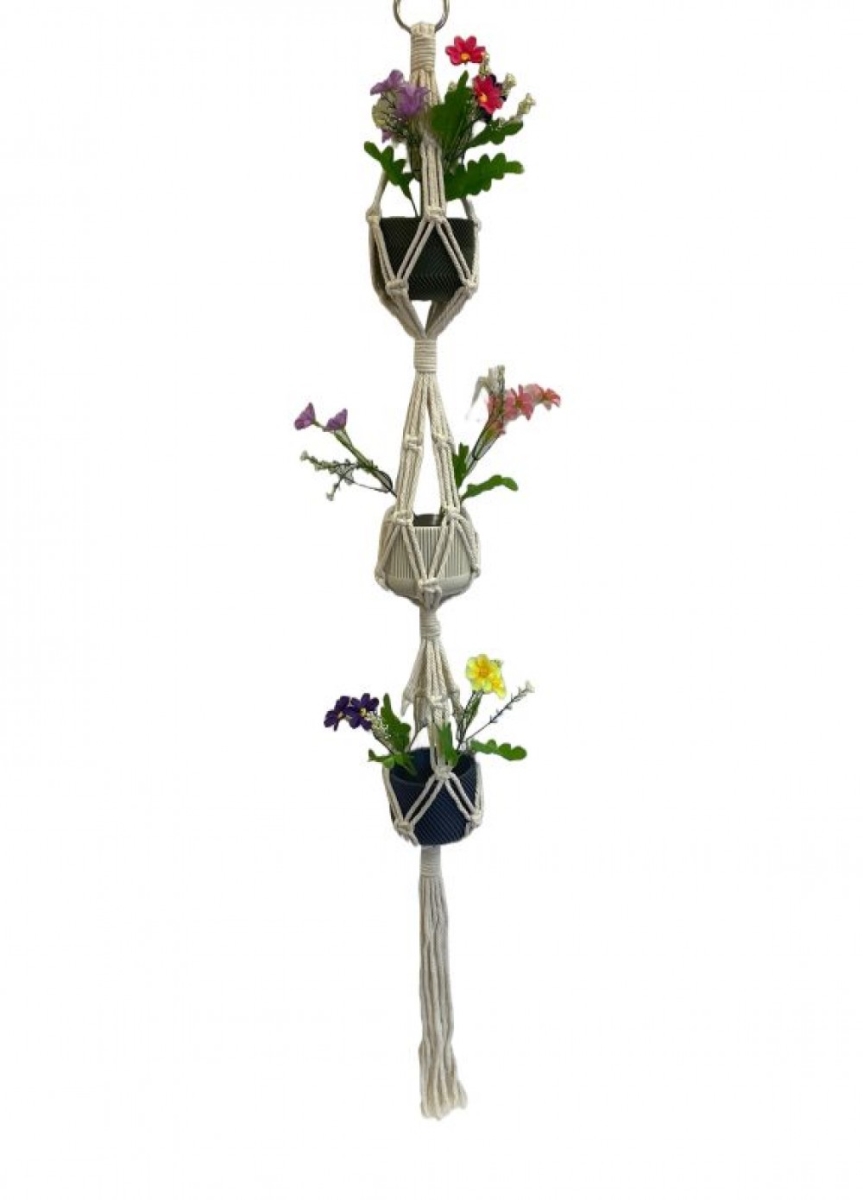 SC-106.54.440 3 Tier Hanging Macrame Planter