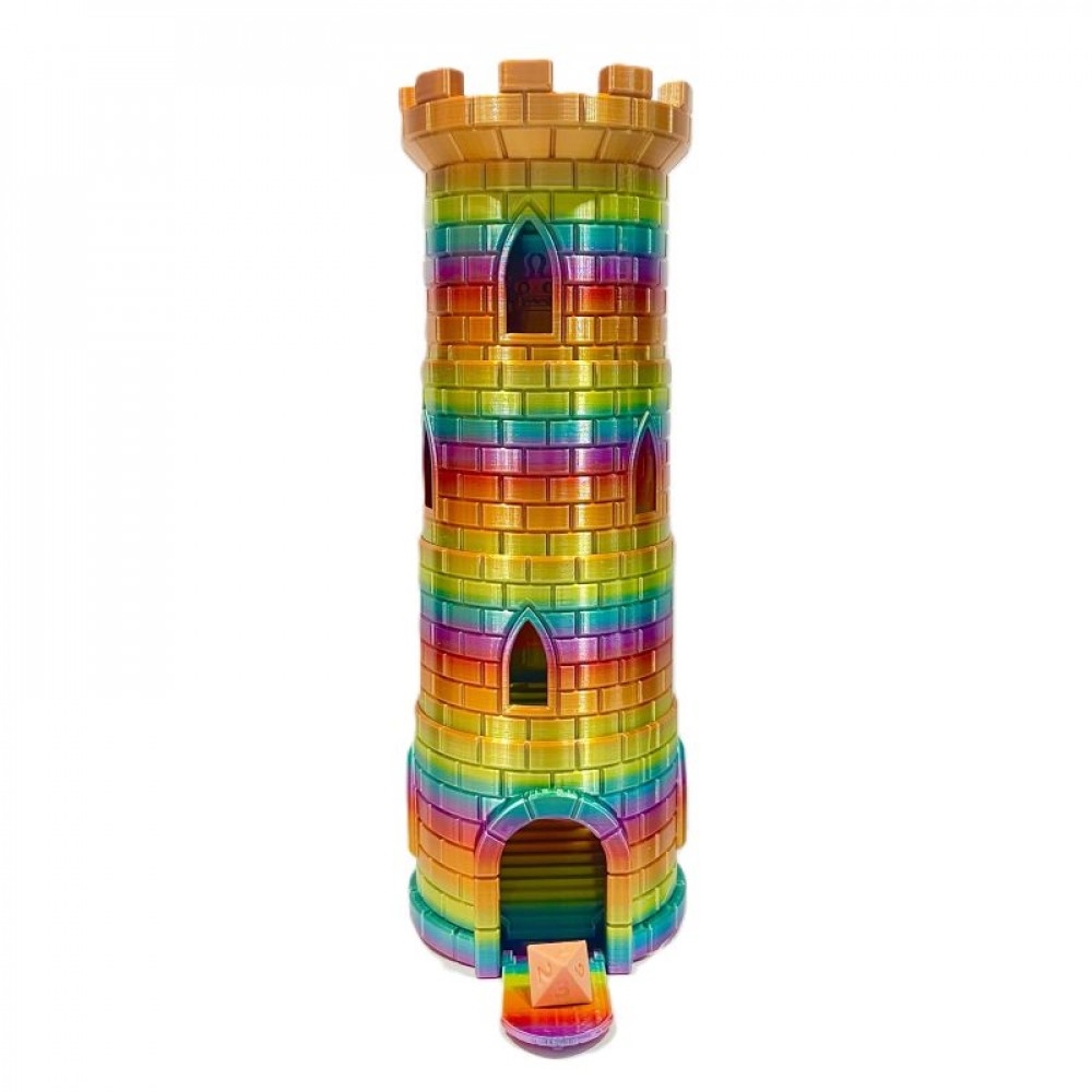 SC-105.67.844 Collapsible Rainbow Color Dice Tower 3D Printed Figurine