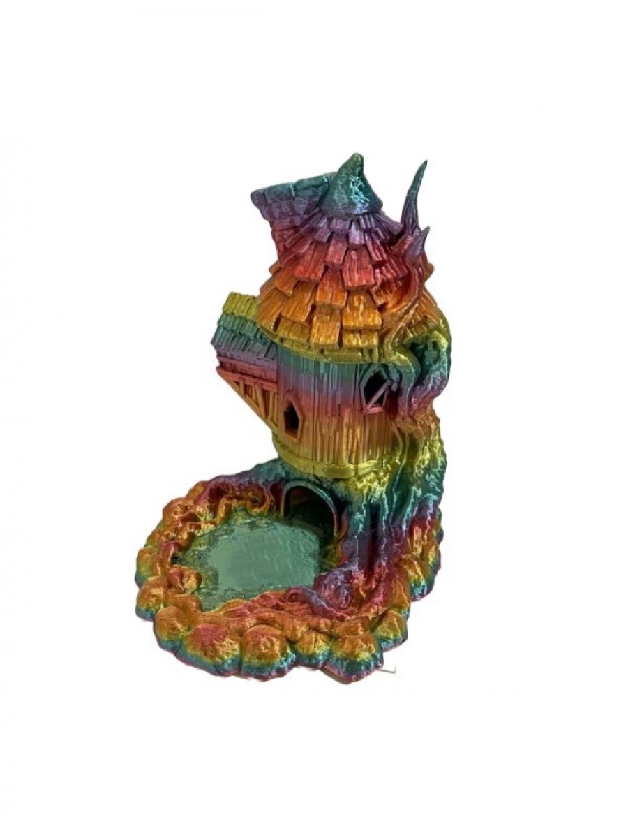 SC-105.67.591 3D Printed Wizard Dice Tower With Pond Figurine