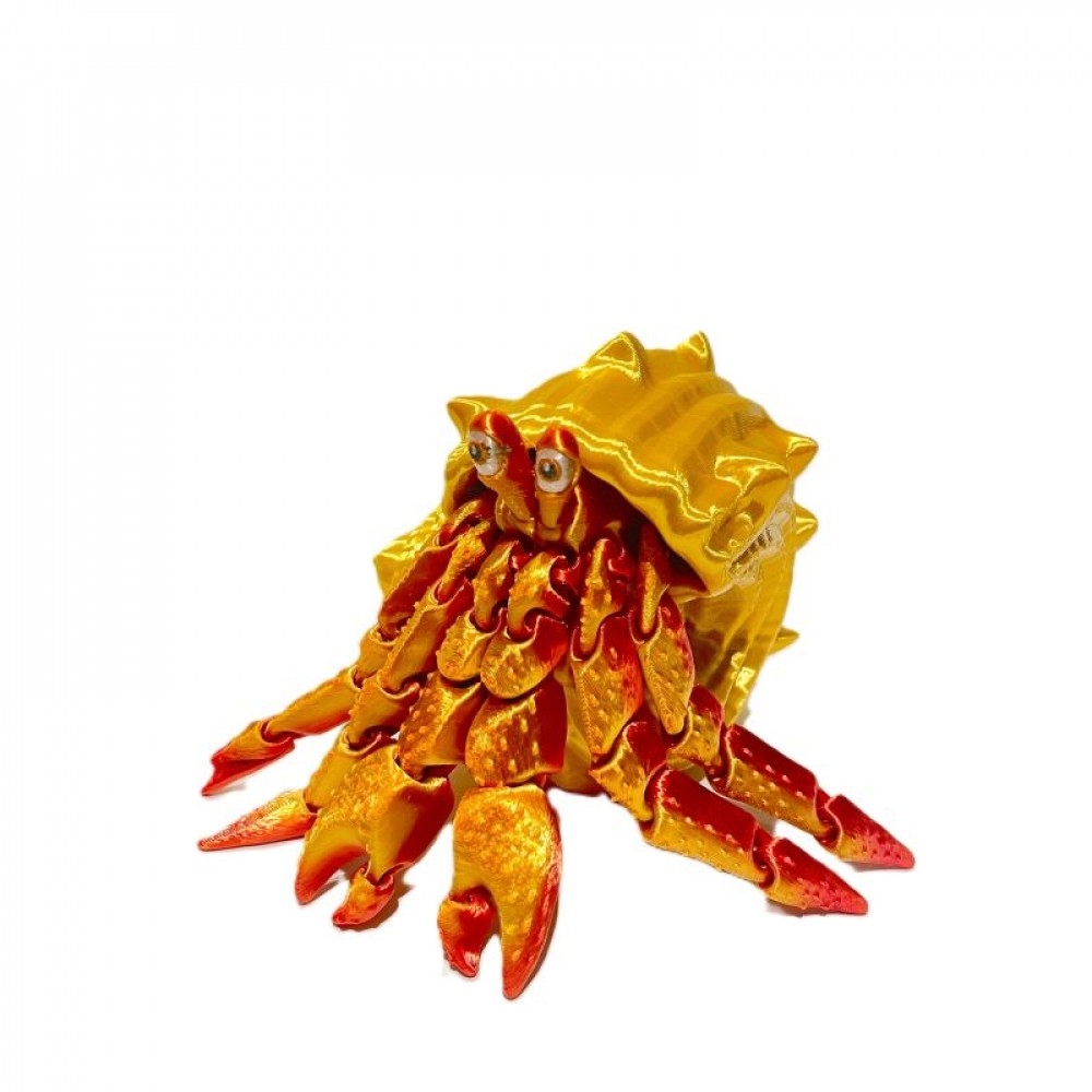 SC-105.74.780 3D Printed Hermit Crab In A Yellow Shell Figurine