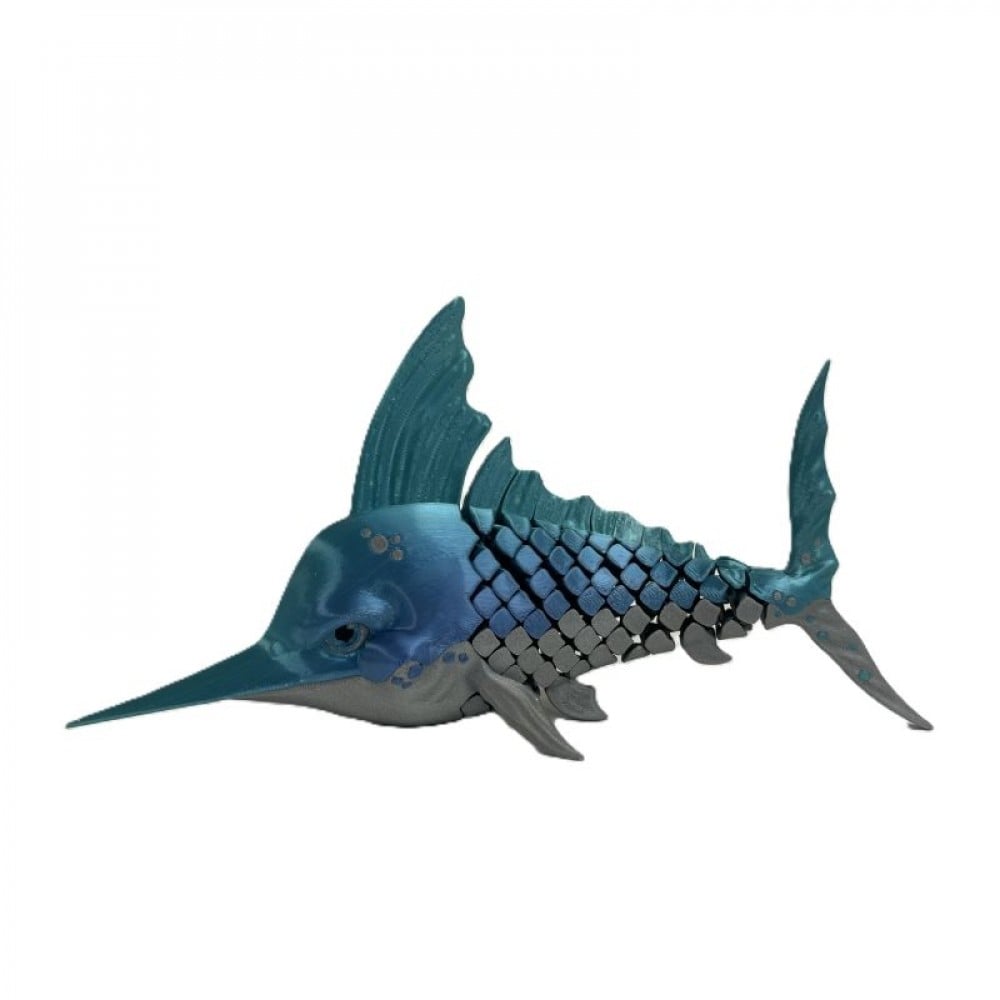 SC-105.97.1049 3D Printed Blue And Gray Marlin Figurine
