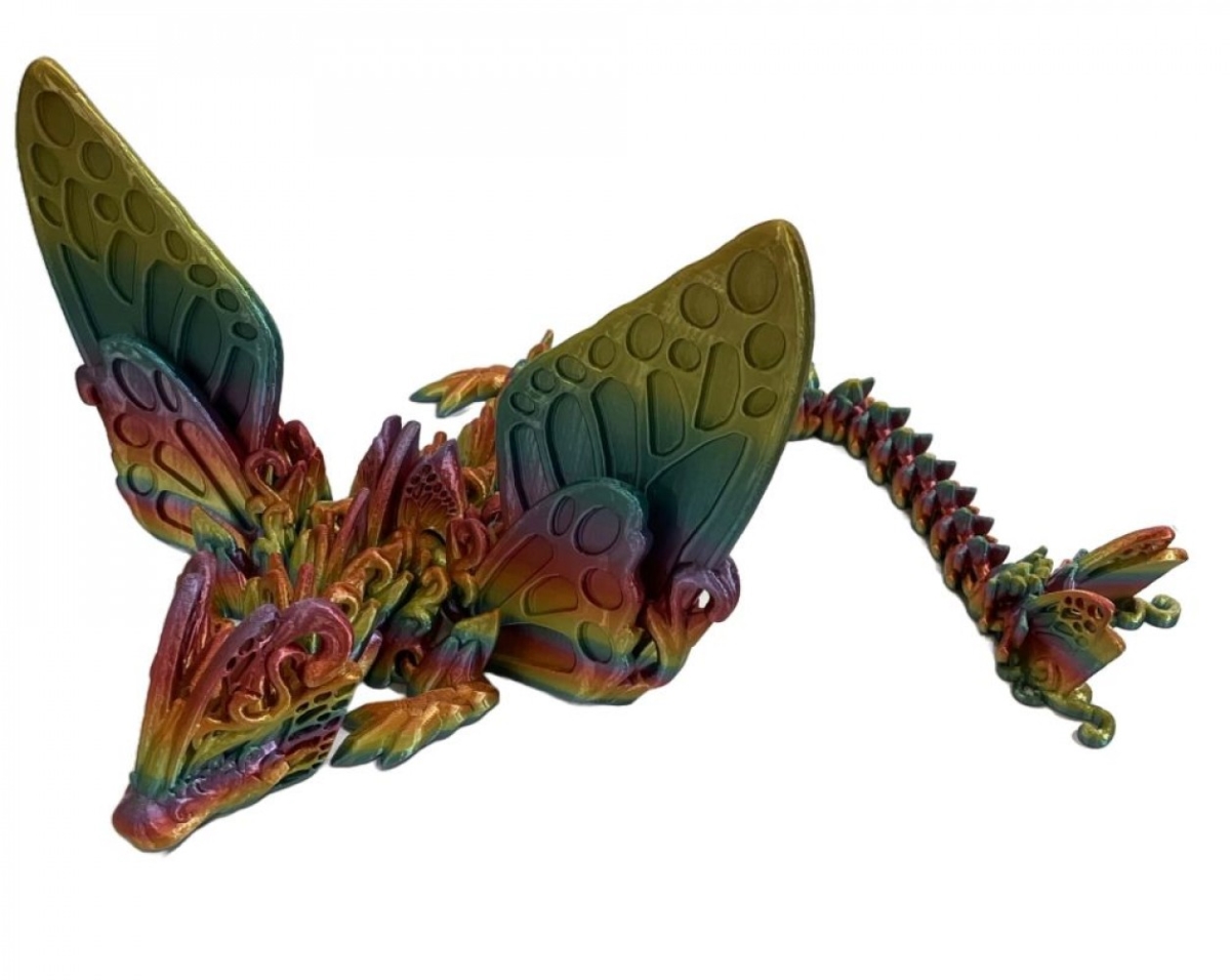 SC-105.43.675 3D Printed Green Butterfly Wings Dragon Figurine