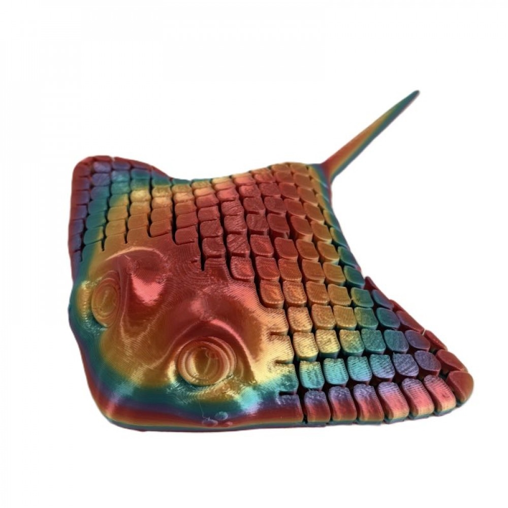 SC-105.11.1177 3D Printed Colorful Manta Ray Figurine