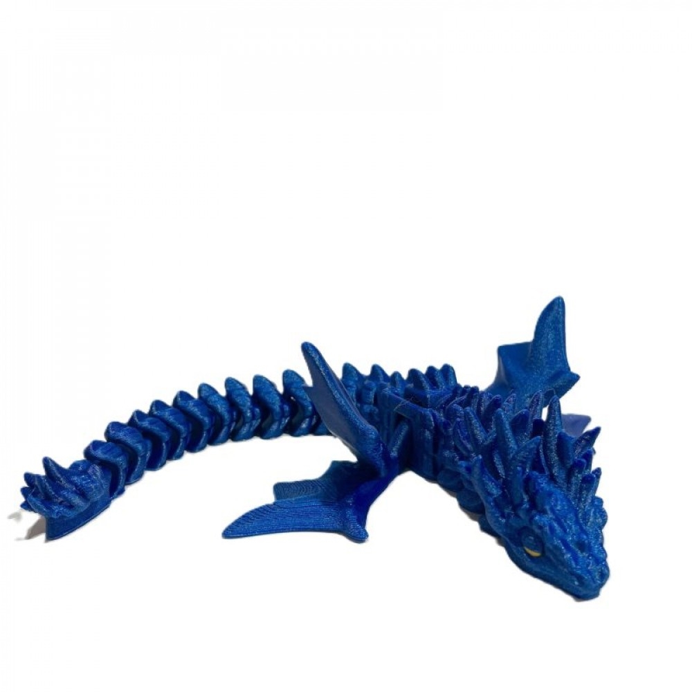 SC-105.75.770 3D Printed Sparkly Blue Double Wing Dragon Figurine