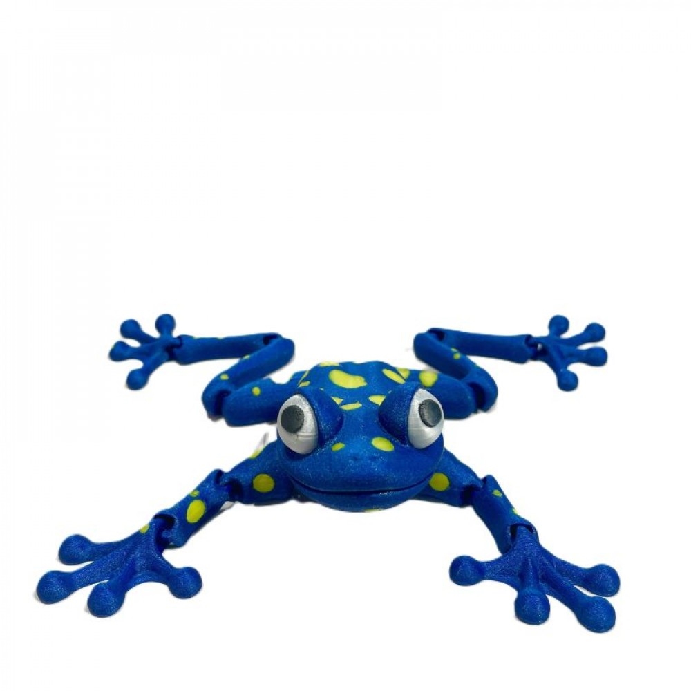 SC-105.71.925 3D Printed Blue With Yellow Dots Frog Figurine