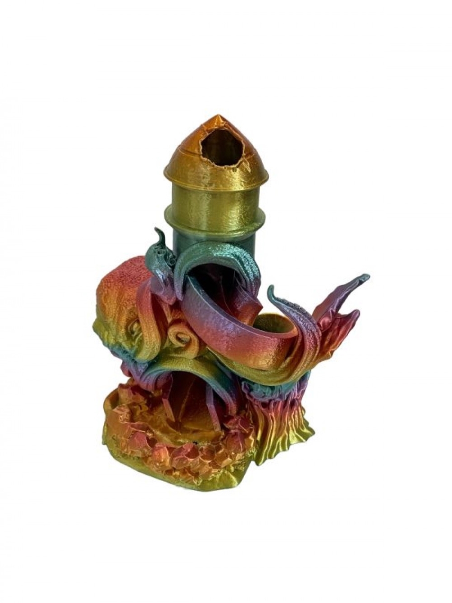 SC-105.67.588 3D Printed Rainbow Sea Monster Dice Tower Figurine