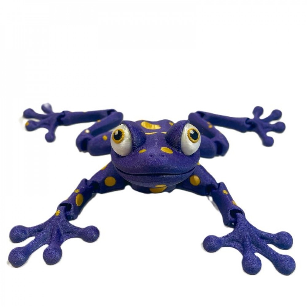 SC-105.71.922 3D Printed Sparkly Purple With Gold Spots Frog Figurine