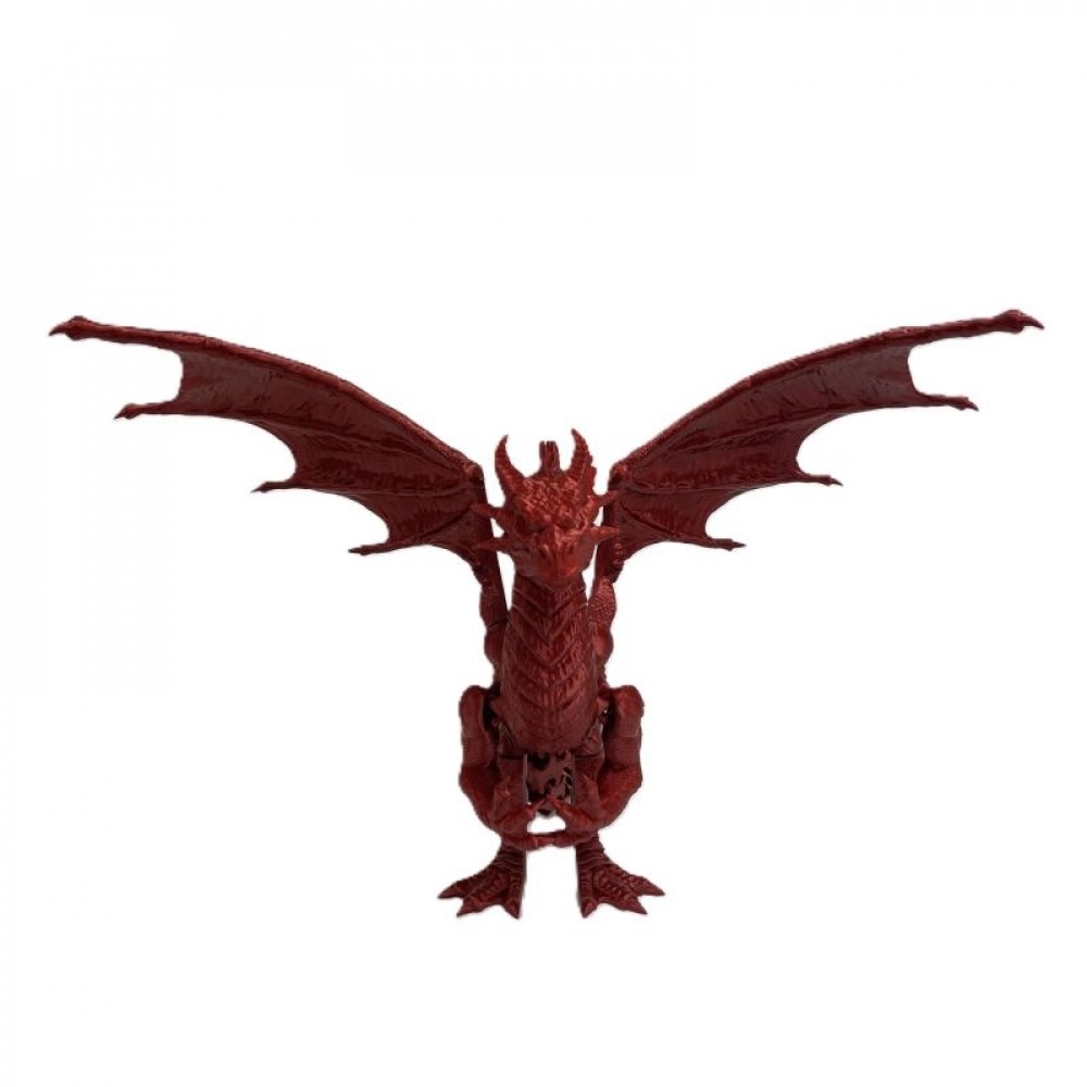 SC-105.43.1134 3D Printed Sparkly Red Winged Epic Dragon Figurine