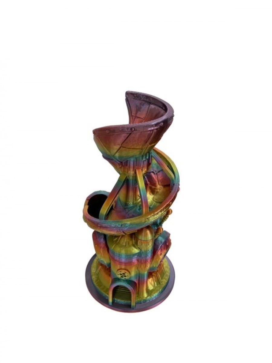 SC-105.67.577 Rainbow Hued Dice Tower 3D Printed Figurine