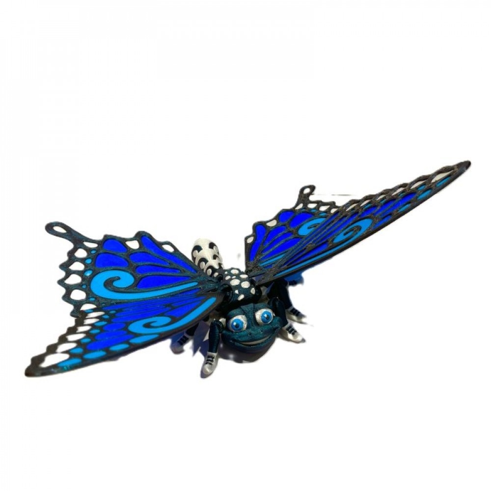 SC-105.96.999 3D Printed Blue Butterfly Wearing Shoes Figurine