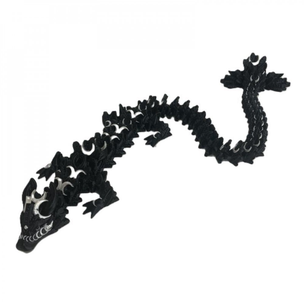 SC-105.43.1140 3D Printed Black Dragon With White Moons Figurine