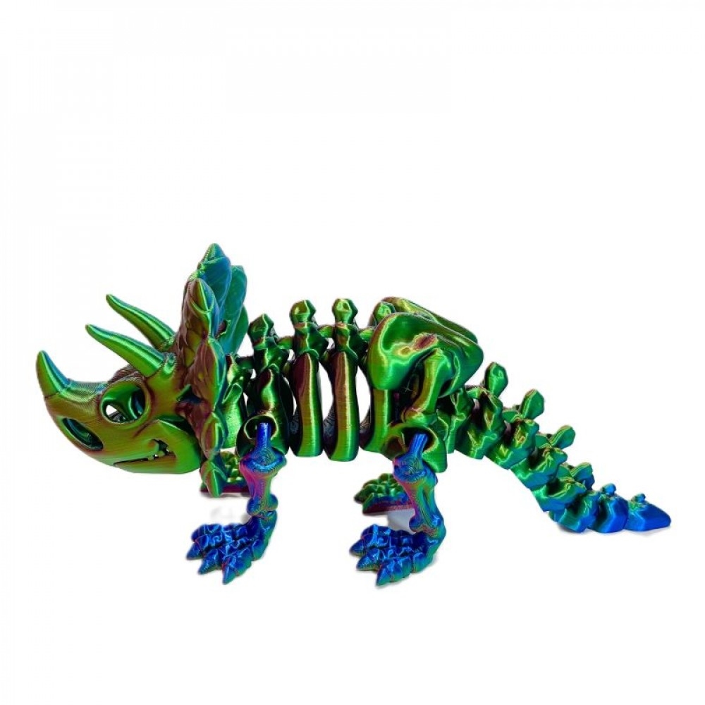 SC-105.72.917 3D Printed Blue And Green Triceratops Skeleton Figurine