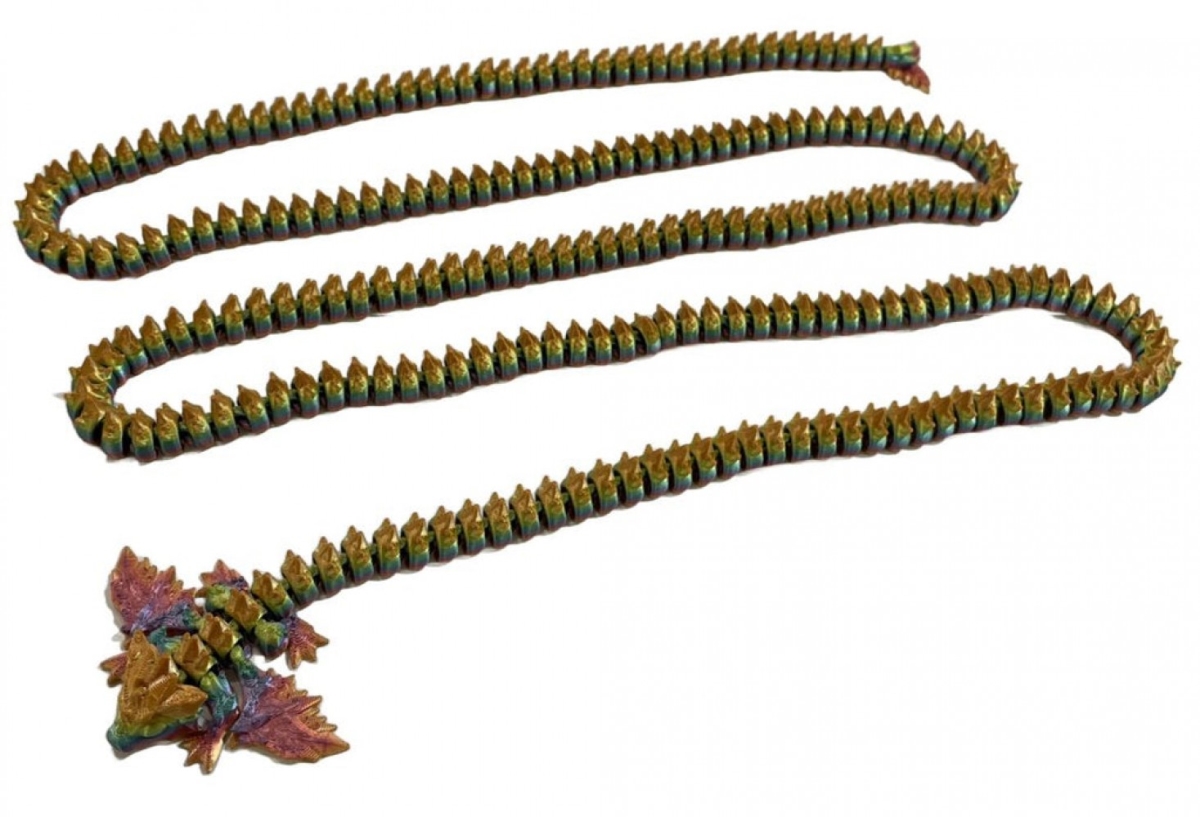 SC-105.43.668 3D Printed Baby Gold Crystal Tailed Dragon Figurine