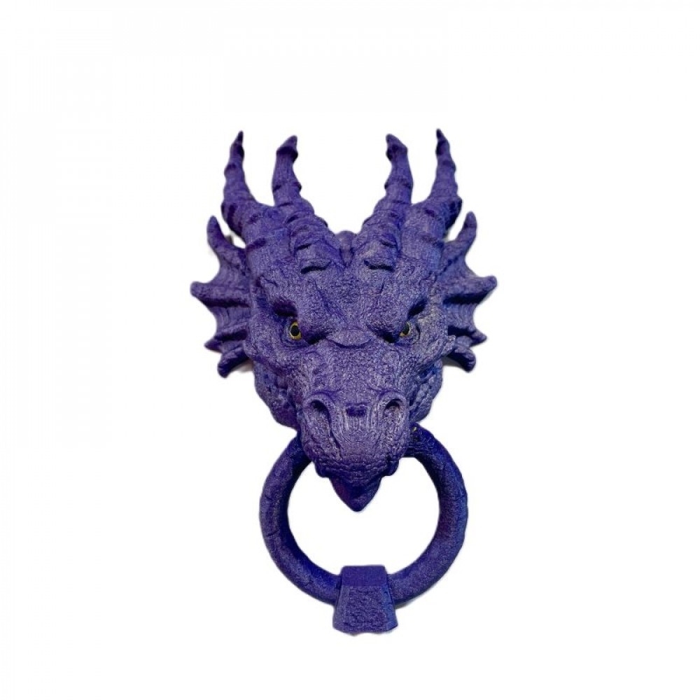 SC-105.79.794 3D Printed Purple Horned Dragon Head Door Knocker