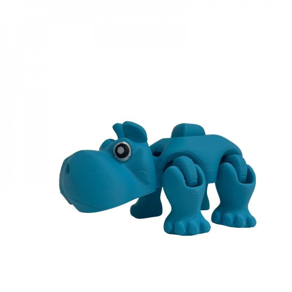 SC-105.75.748 3D Printed Blue Running Hippo Figurine