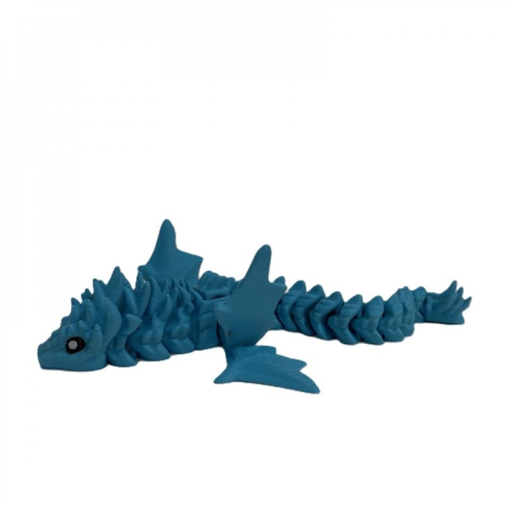 SC-105.75.734 3D Printed Blue Dragon With Bi-Fold Wings Figurine