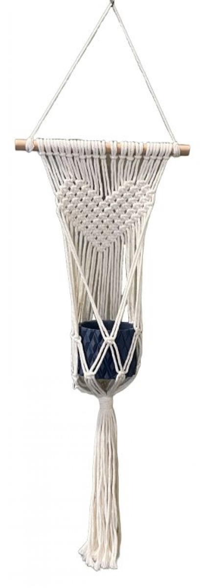 SC-106.57.452 Macrame With Heart Pattern Hanging Planter