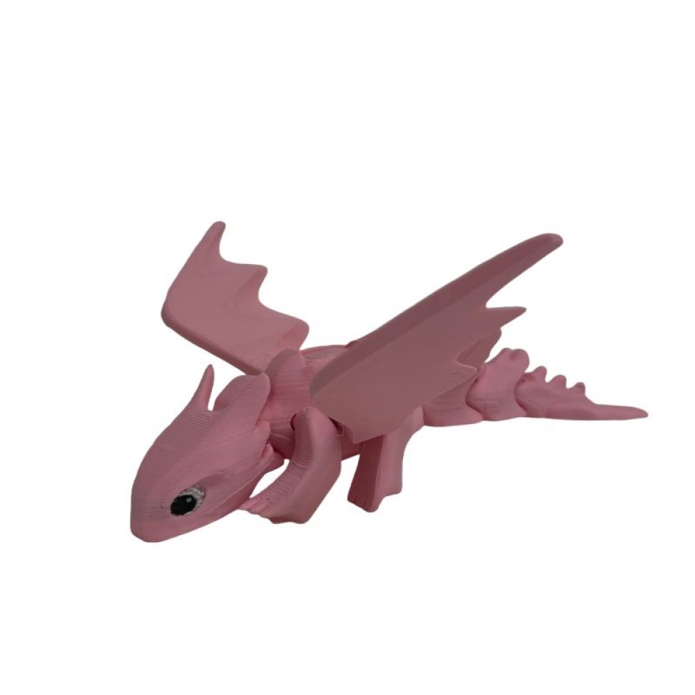 SC-105.75.763 3D Printed Pink Sleek Flying Dragon Figurine