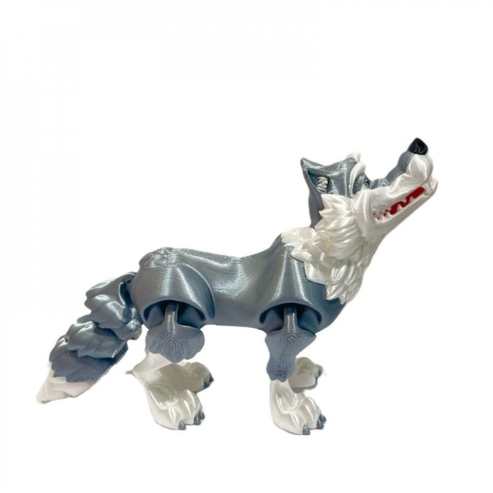 SC-105.94.955 3D Printed Gray Wolf With Long Nose Figurine