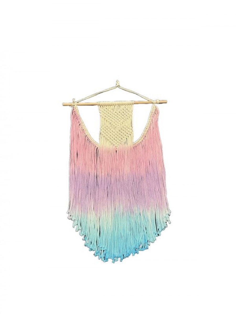 SC-106.55.445 Ombre Look Fringed Macrame Wall Decor
