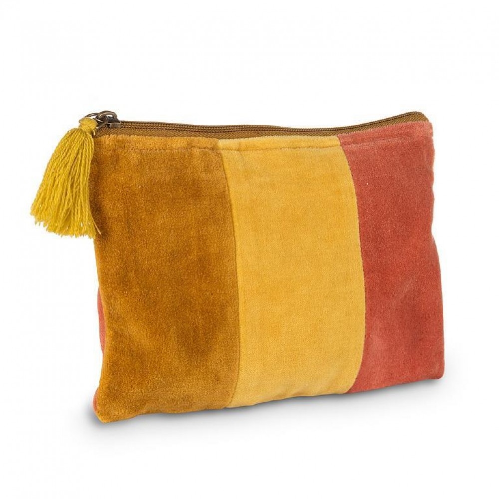 Picture of MDR Trading Inc. AB-52-CHELSEA-03-MD Vertical Stripes In Gold Tones Velvet With Tassel Pouch