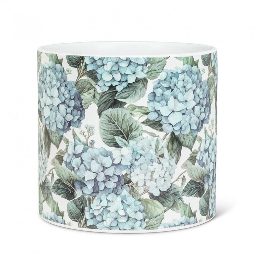 Blue Hydrangeas Print Planter