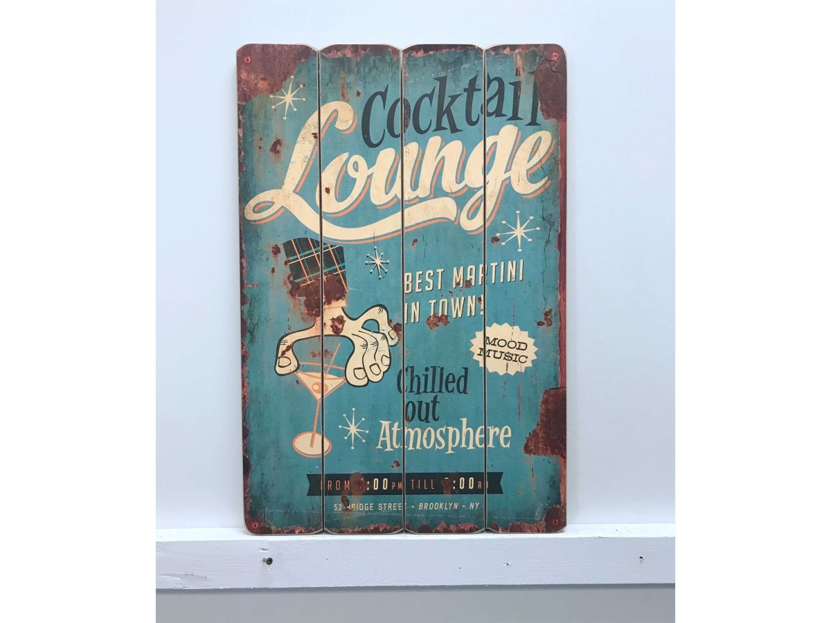 IV-W14-G10 Lounge Wooden Sign Wall Decor