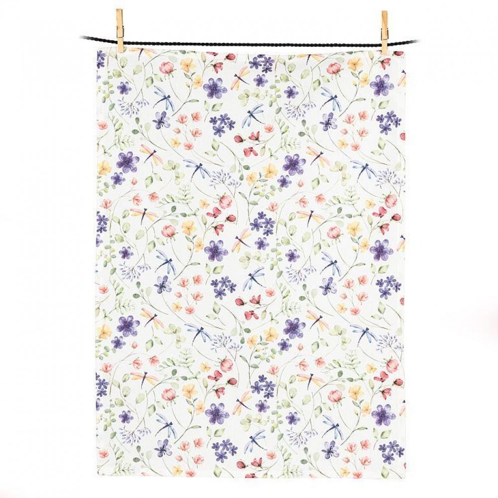 Picture of MDR Trading Inc. AB-56-KT-JARDIN Dragonflies And Flowers Kitchen Tea Towel