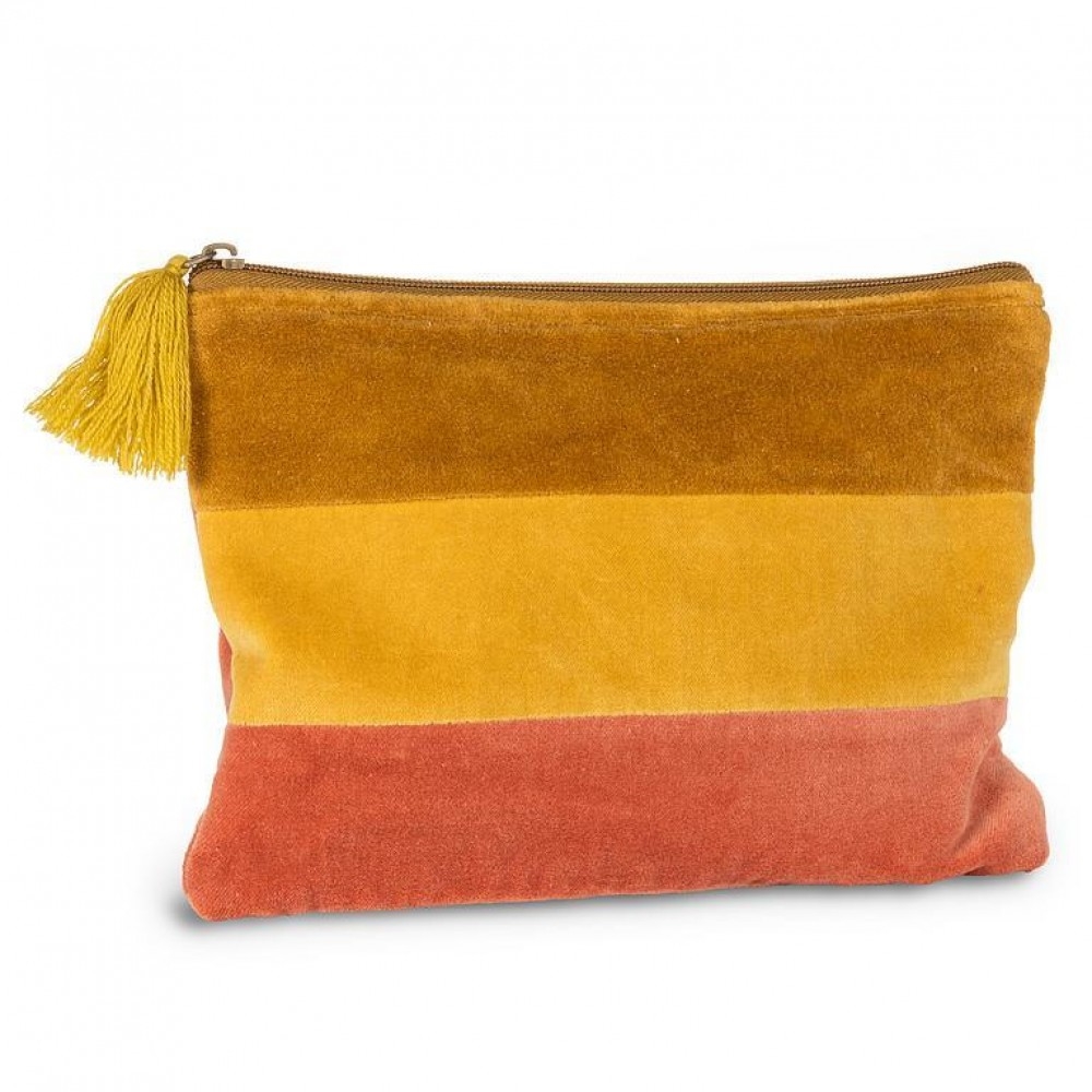 Picture of MDR Trading Inc. AB-52-CHELSEA-03-LG Horizontal Stripes In Gold Tones Velvet With Tassel Pouch