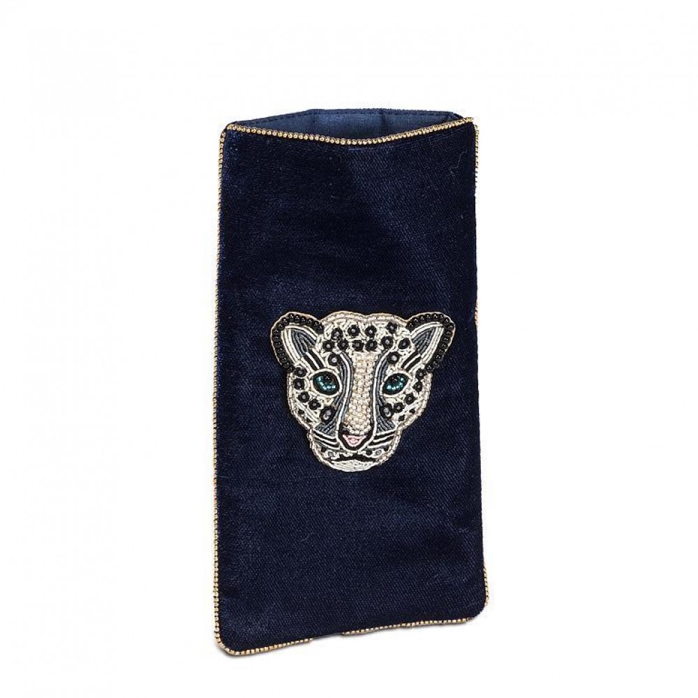 Picture of MDR Trading Inc. AB-90-ROYALE-03-LEOPARD Velvet With 3D Beaded Leopard Eye Glass Pouch