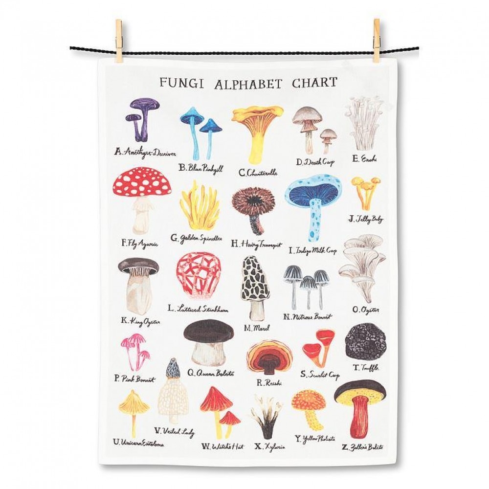 Picture of MDR Trading Inc. AB-56-KT-LK-13 Fungi Alphabet Chart Kitchen Tea Towel