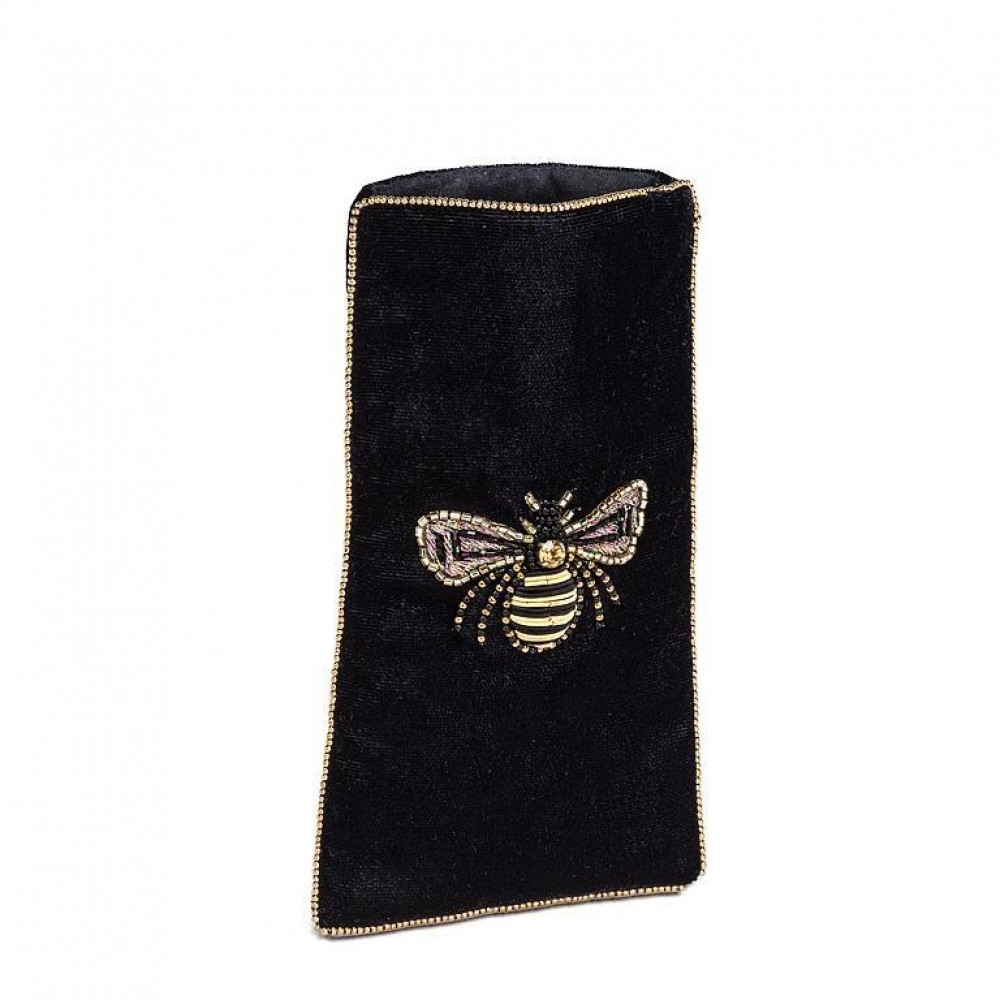 Picture of MDR Trading Inc. AB-90-ROYALE-03-BEE Velvet With Beaded 3D Bee Eye Glass Pouch