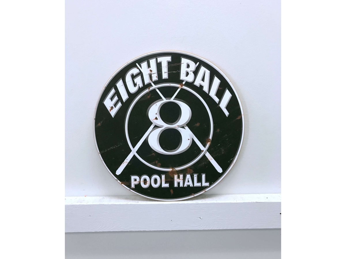 IV-W14-G121 8 Ball Wooden Sign Wall Decor