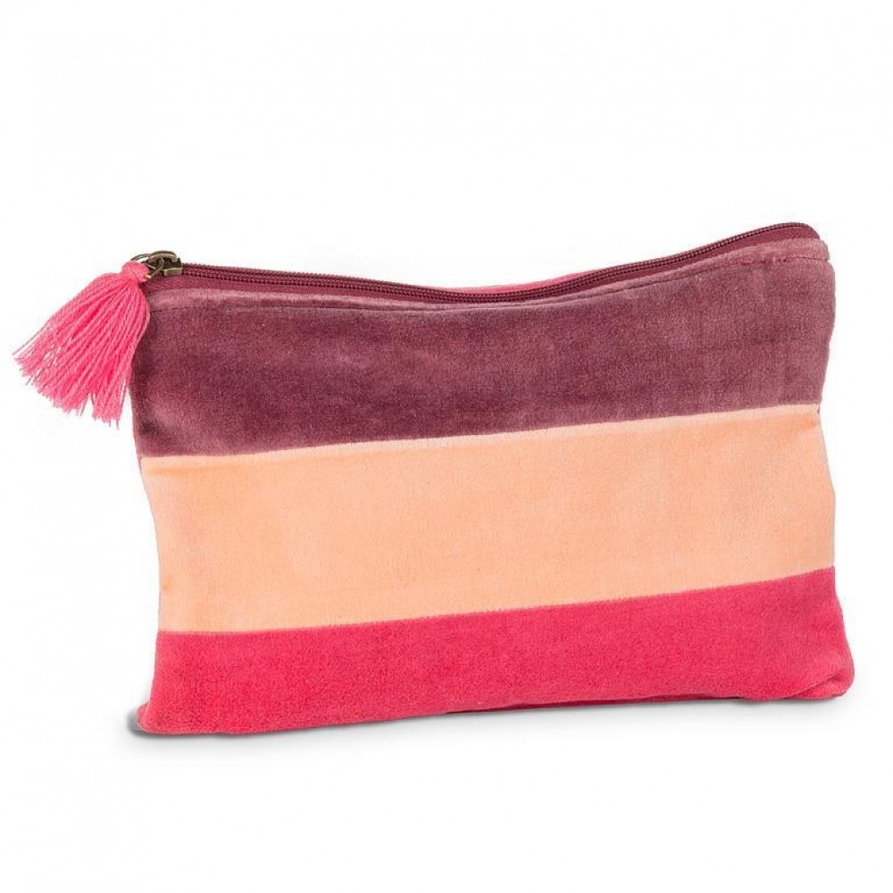 Picture of MDR Trading Inc. AB-52-CHELSEA-01-LG Horizontal Stripes In Pinks Velvet With Tassel Pouch