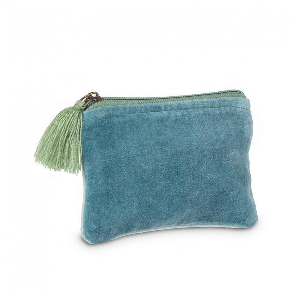 Picture of MDR Trading Inc. AB-52-CHELSEA-02-SM Blue Velvet With Aqua Tassel Pouch