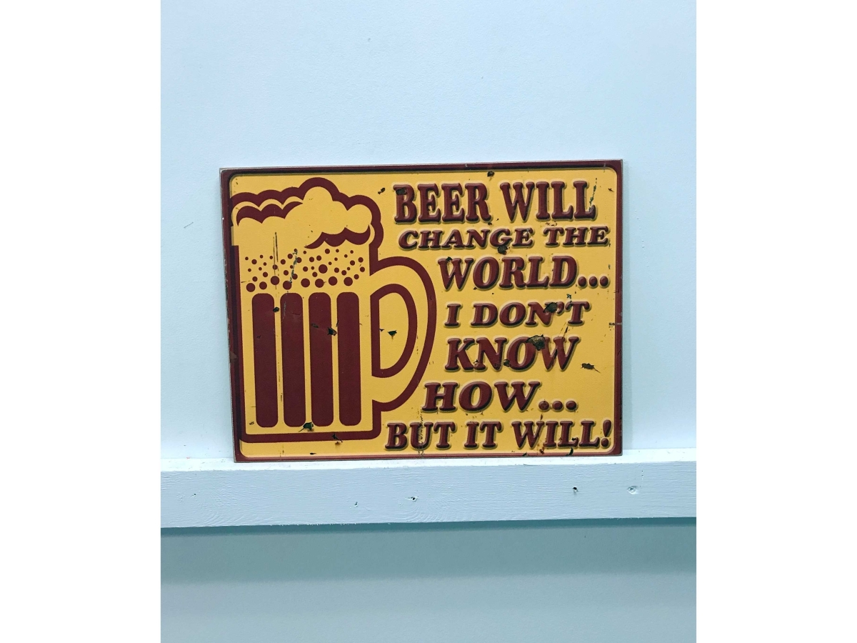 IV-W14-G124 Beer Changes World Wooden Sign Wall Decor