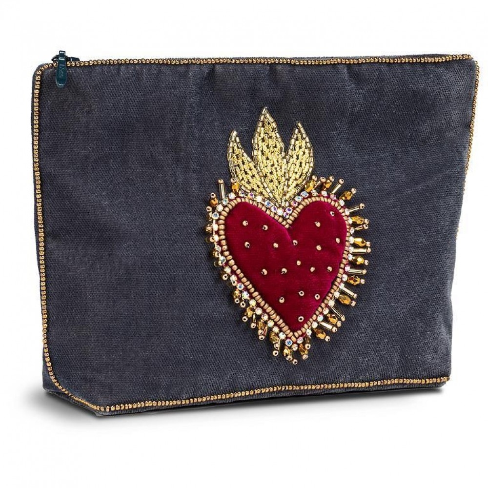 Picture of MDR Trading Inc. AB-90-ROYALE-02-HEART Velvet With Beaded 3D Heart Pouch