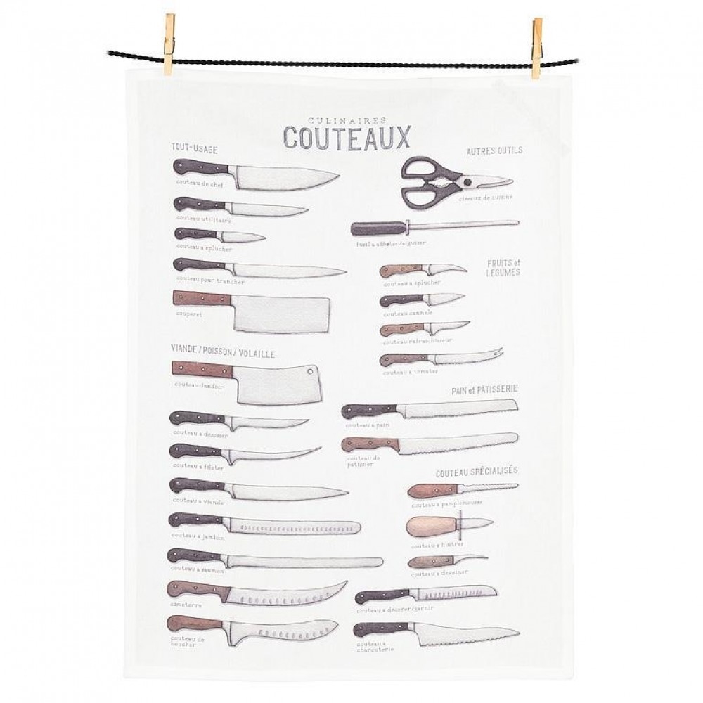 Picture of MDR Trading Inc. AB-56-KT-YL-01 Couteaux -Collection Of Knives Tea Towel