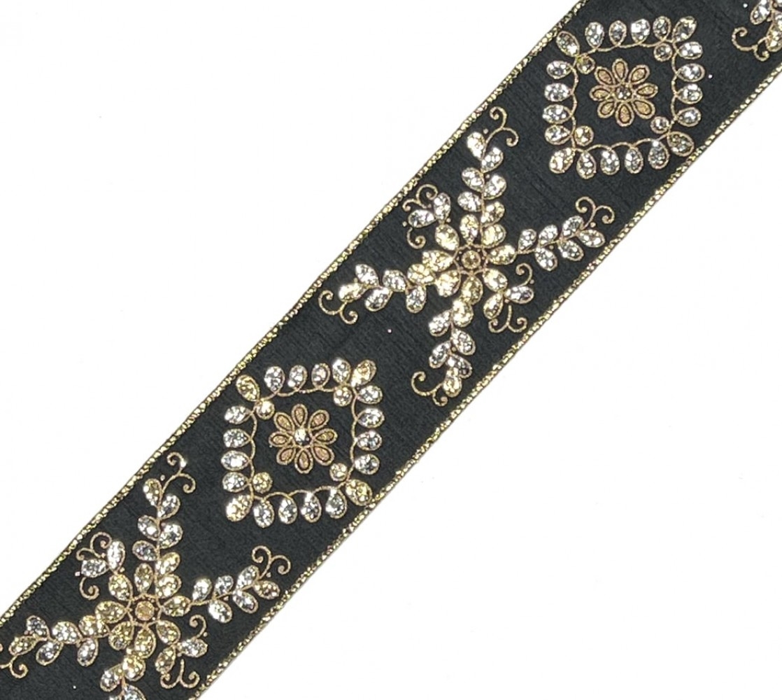 Picture of MDR Trading Inc. VL-R-A2912 2.5&apos; X 10 Yds Ornate Patterns On Black Ribbon