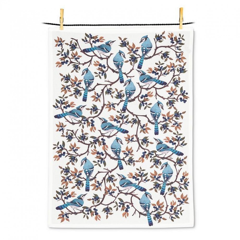 Picture of MDR Trading Inc. AB-56-KT-JC-01 Blue Jays & Berries Kitchen Tea Towel