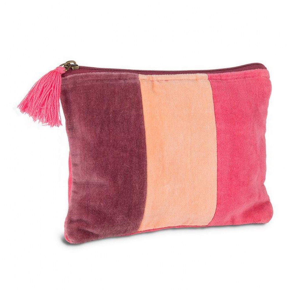 Picture of MDR Trading Inc. AB-52-CHELSEA-01-MD Vertical Stripes In Pink Velvet With Tassel Pouch
