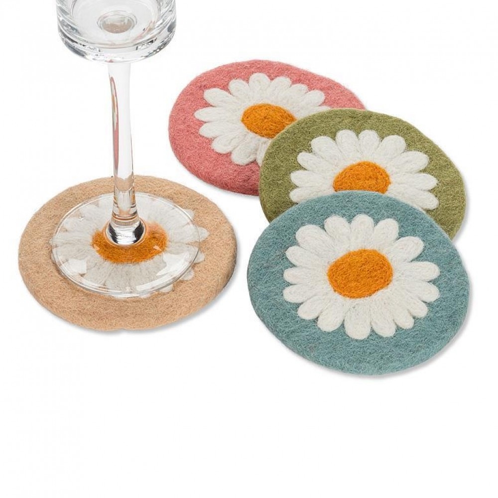 Picture of MDR Trading Inc. AB-28-NEPAL-56 Set Of 4 Assorted Colors Daisy Coasters