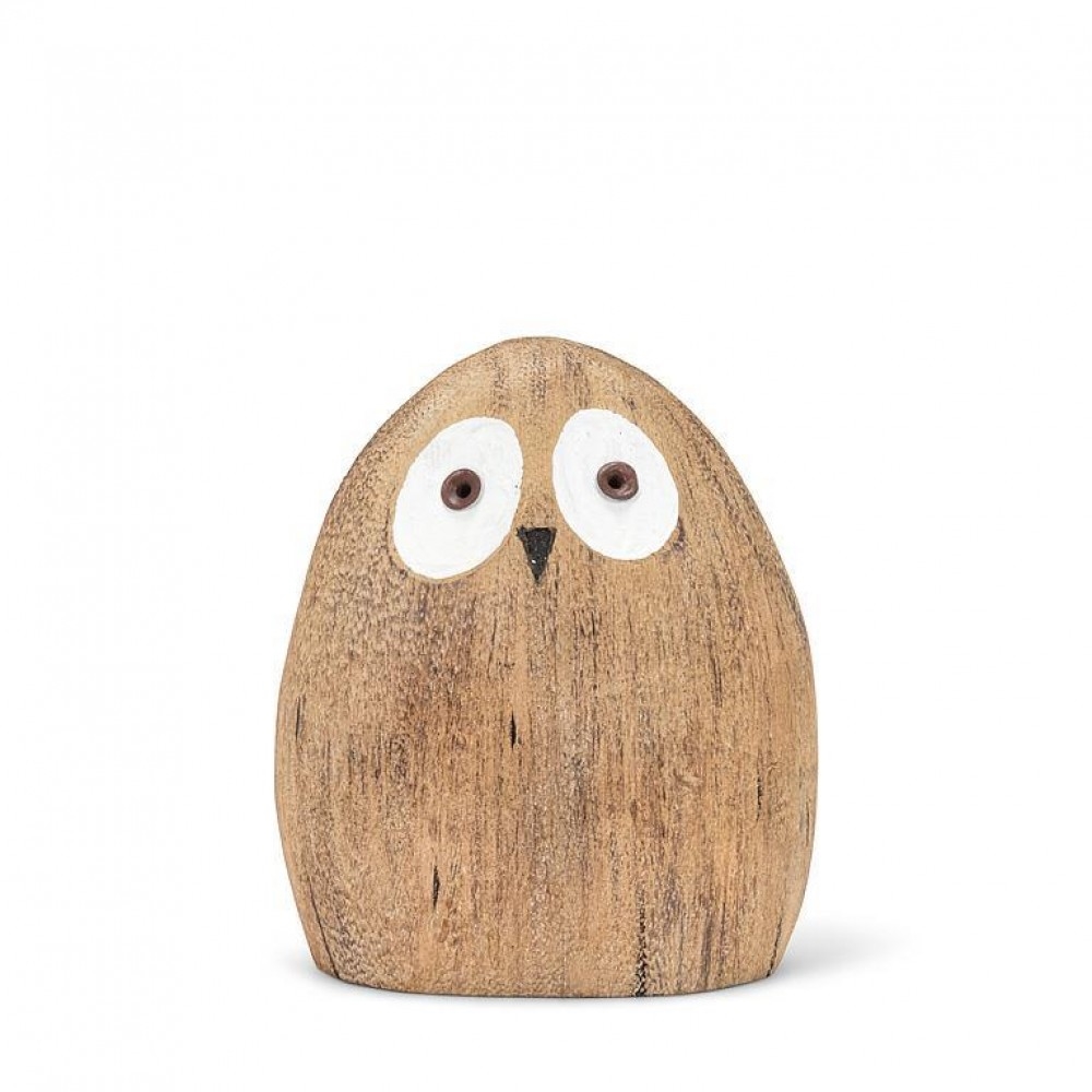 AB-27-SHORELINE-036_Q01 Small Simple Wooden Owl Figurine
