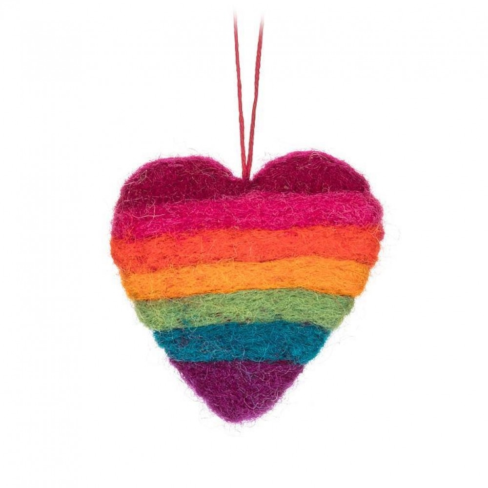 AB-28-NEPAL-78 Striped Heart Ornament