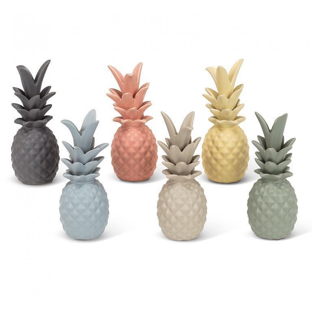 AB-27-OBJET-476 Set Of 6 Assorted Colors Small Pineapple Figurine