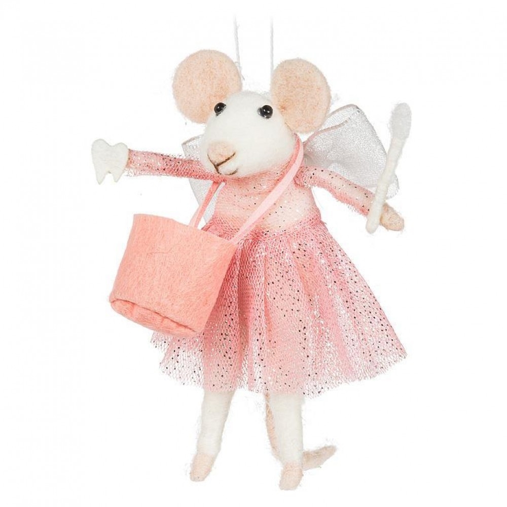 Tooth Fairy Mouse With Wand And Toothtote Ornament
