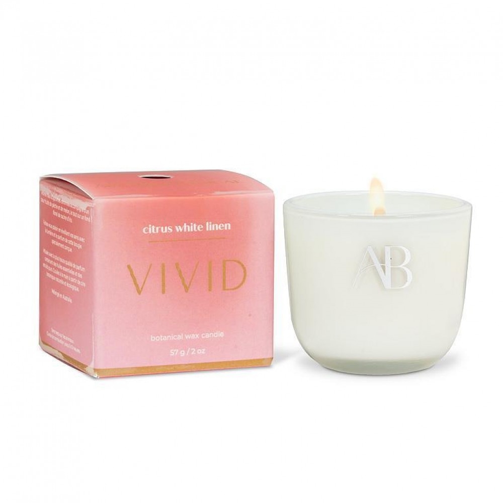 AB-16-ASV-MINI-WL_Q01 Mini Citrus White Linen Candle