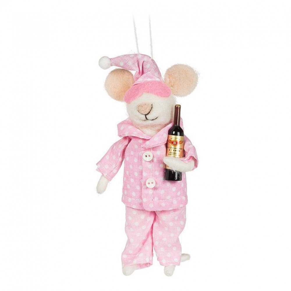 AB-27-MERINO-368_Q01 Pajama Mouse With Wine Ornament
