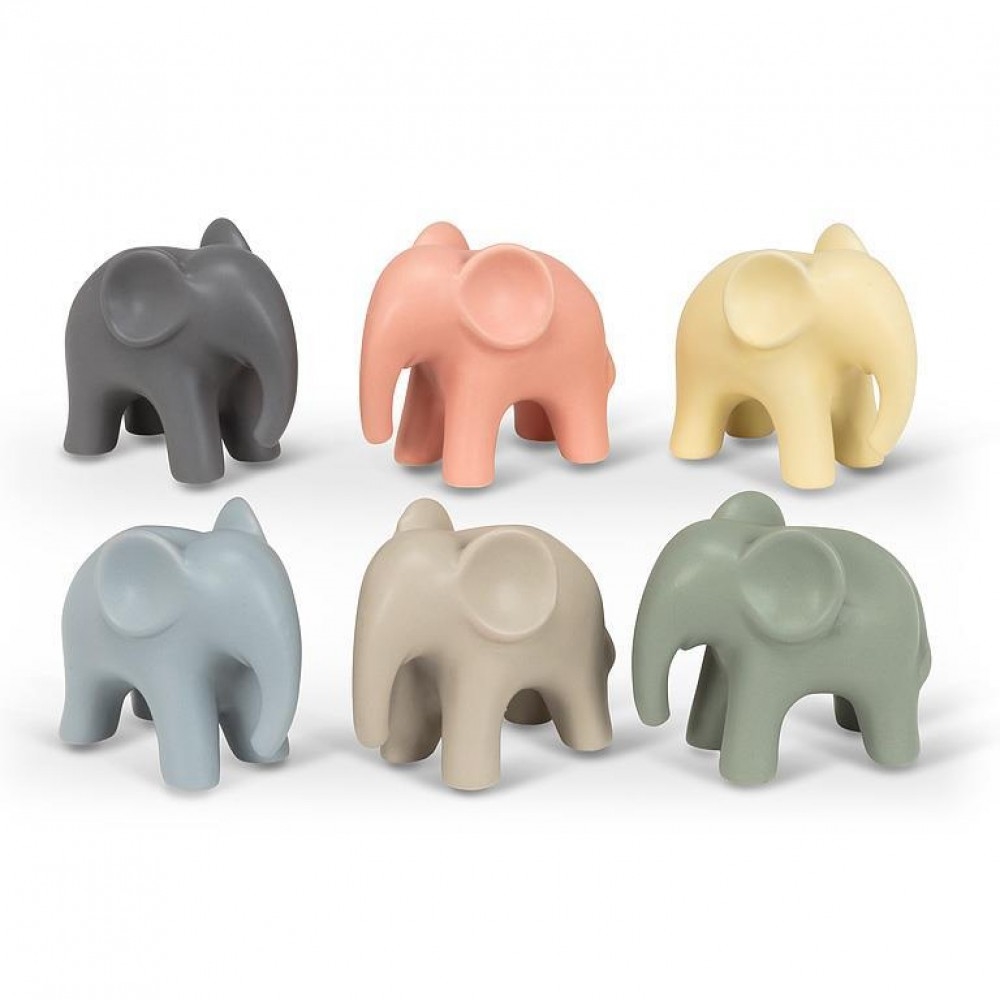 AB-27-OBJET-233 Set Of 6 Assorted Colors Small Elephant Figurine